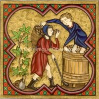 Wine making scene